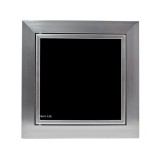 Ușă de vizitare - Ramă din aluminiu Crom si sticla Negru 200x200