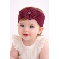 Bentita lata visinie pentru bebeluse cu floare aplicata