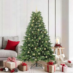 vidaXL Brad de Crăciun artificial cu 300 LED Verde 180 cm PE și PVC 3397553