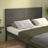Tăblie de pat, gri, 206x4x100 cm, lemn masiv de pin, vidaXL