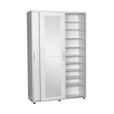 Cuier cu pantofar Adore Porto Maxi, 2 usi cu oglinda, 12 rafturi, capacitate 32 perechi incaltaminte, 120 x 187 x 40 cm foto