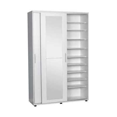 Cuier cu pantofar Adore Porto Maxi, 2 usi cu oglinda, 12 rafturi, capacitate 32 perechi incaltaminte, 120 x 187 x 40 cm foto