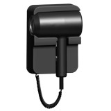 Uscator de par F1600 cu suport pentru perete, 1600W, 220V, negru