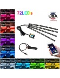 Kit 4 Lumini Ambientale RGB cu Aplicatie Telefon Bluetooth, 12V, 18 LED, 32 cm LAL-18, Xenon Bright