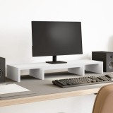 VidaXL Suport monitor reglabil, alb, 80x24x10,5 cm, lemn prelucrat