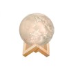Lampa de veghe cu umidificator, Luna Moon 3D, Aromaterapie, 880ml, lumina 3 culori + stand lemn
