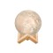 Lampa de veghe cu umidificator, Luna Moon 3D, Aromaterapie, 880ml, lumina 3 culori + stand lemn