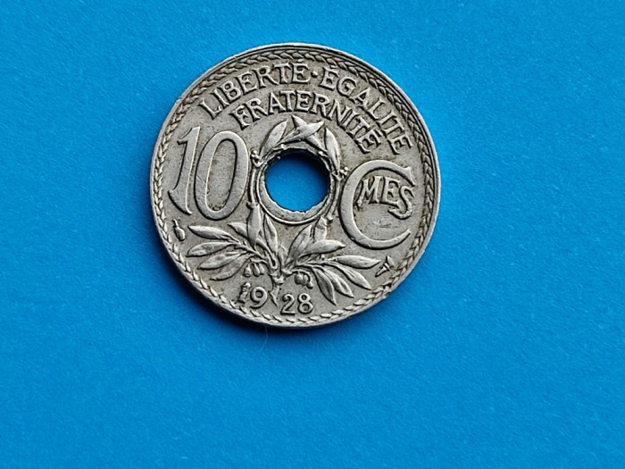 10 Centimes 1928 Franta-RAR + Erori..