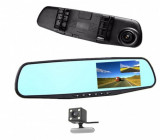 Oglinda auto cu camera fata-spate Full HD 1080 + suport telefon + set 2 ochelari de condus Zi Noapte