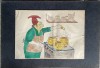 Caricatura Antisemita Interbelica, Acuarela, 30x21cm - Istorie, Razboi, Propaganda, Presa