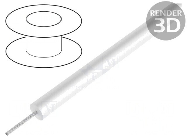 Cablu HookUp Wire silicon alb 30,5m