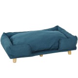 PawHut Canapea pentru C&acirc;ini p&acirc;nă la 30 kg cu Pernă Detașabilă, 96x66x24 cm, Albastru | Aosom Romania