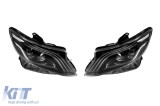 Set de faruri LED de tuning potrivit pentru Mercedes V-Class W447 2014-2023 cu baza neagra, stanga si dreapta Performance AutoTuning