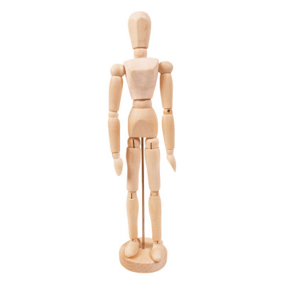Figurina corp uman cu articulatii mobile, pe suport vertical, pentru pictura, desen foto