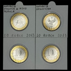 RUSIA LOT 2 X 10 RUBLE 2013 -Republica DAGESTAN + OSSETIA de NORD - ALANIA , UNC