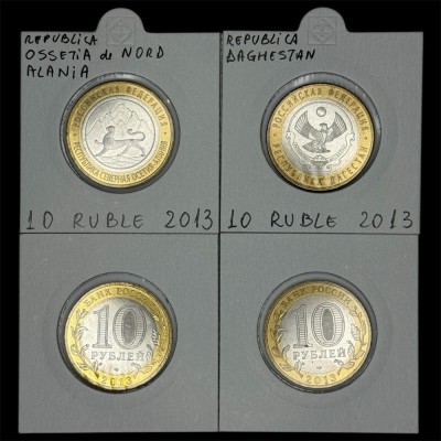 RUSIA LOT 2 X 10 RUBLE 2013 -Republica DAGESTAN + OSSETIA de NORD - ALANIA , UNC foto