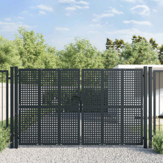 vidaXL Poartă pentru grădină, antracit, 300x250 cm, oțel