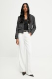 Answear.LAB sacou culoarea negru, un singur rand de nasturi, modelator