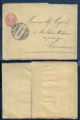 Switzerland 1894 Postal History Rare Old wrapper postal stationary Bern D.339 foto