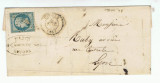France 1855 Postal History Rare Cover + Content GIVORS RHONE to LYON D.722