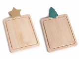 Cumpara ieftin Set 2 platouri Craciun lemn natur cm 11 x 19 H