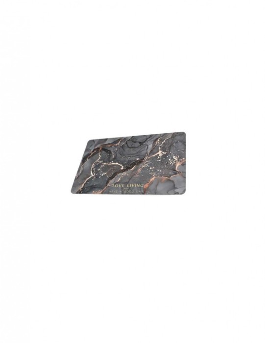 Covoras negru pentru baie Love Living ultra absorbant, anti-alunecare, model Marmura Lux , 40 x 60 cm