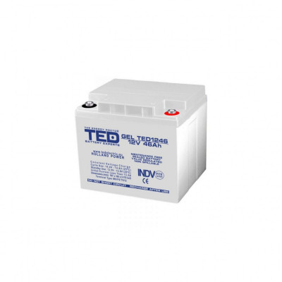 Acumulator AGM VRLA 12V 46A GEL Deep Cycle 197mm x 166mm x h 171mm M6 TED Battery Expert Holland TED003454 (1) foto