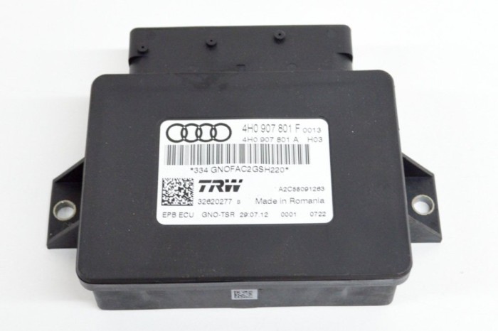 Unitate de control fr&acirc;nă de m&acirc;nă AUDI A6 4G2, C7, 4GC 2012 OEM: 4H0907801F,32620277B,4H0907801A,A2C58091263,A2C53256601 15231085