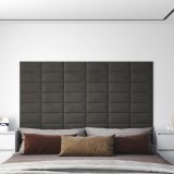 VidaXL Panouri de perete 12 buc. gri &icirc;nchis 30x15 cm catifea 0,54 m&sup2;