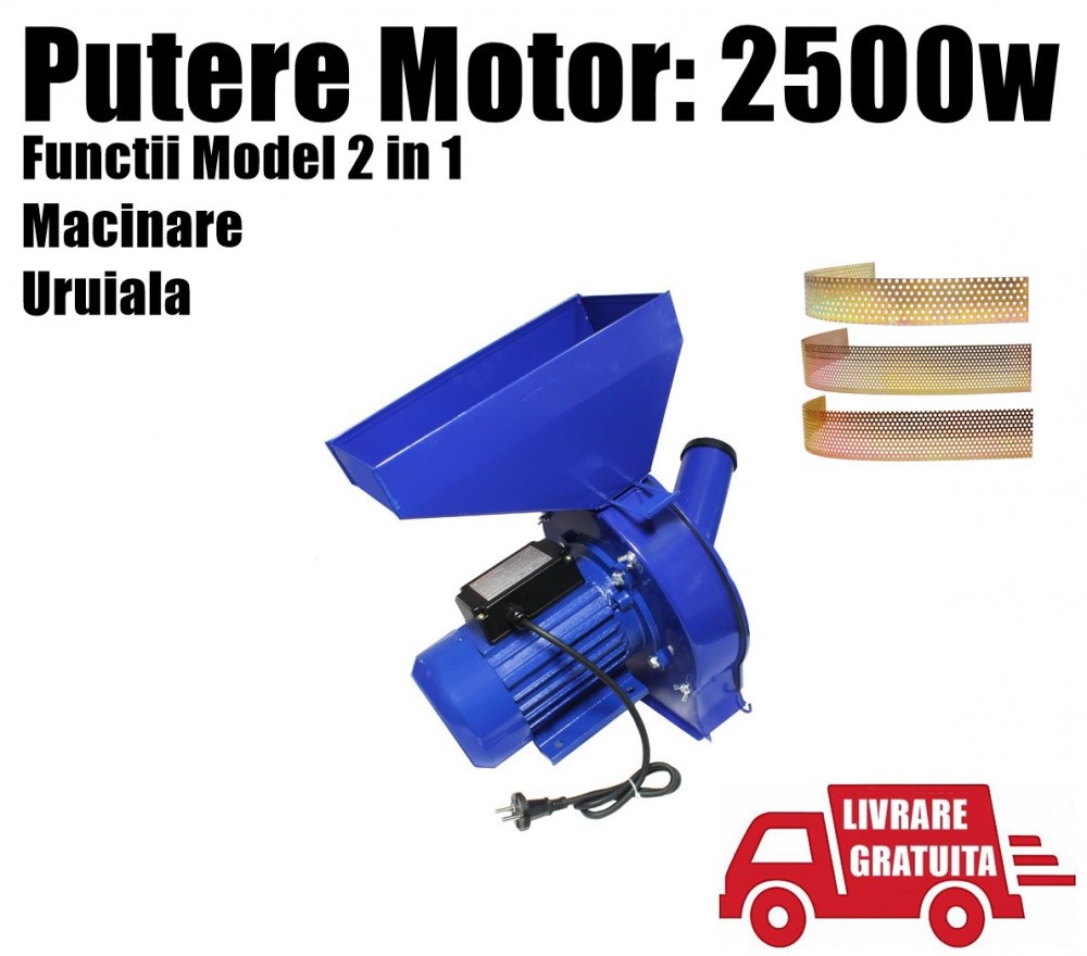 Moara Macinat Uruitor Ciocanele Cereale 2.5kw 2 in 1 + 3 Site | Okazii.ro