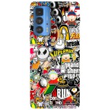 Husa compatibila cu Motorola Moto G20 model Cartoon Stickers, Silicon, TPU, Viceversa, Transparent, Carcasa