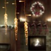 Perdea luminoasă LED - cu țurțuri - 3,5 x 0,7 m - 180 LED-uri alb cald - IP44, Familly Decor