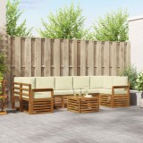 vidaXL Seturi de canapele 8 pcs Natural și Crem Lemn Solid de Acacia 3374515