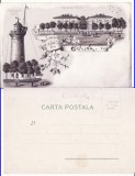 Salutari din Sulina-Farul, Colaj -litografie, rara