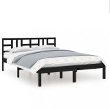 Cumpara ieftin Cadru de pat, negru, 200x200 cm, lemn masiv