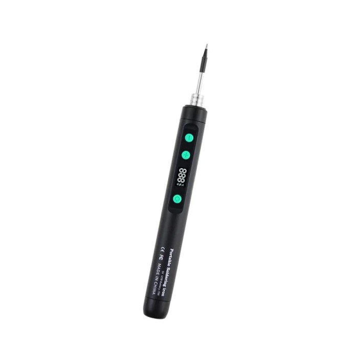 Ciocan lipit USB tip C 5Vdc cu acumulator 14500 LCD temostatat trusa 3 varfuri C210