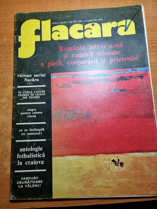 flacara 9 martie 1974-cenaclul flacara,filmul romanesc pacala,fotbal u. craiova