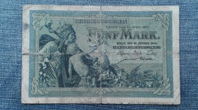 5 Mark 1904 Germania / marci Serie 6 cifre 543039 foto
