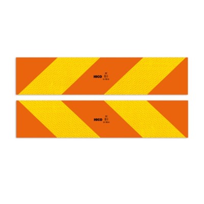 Set 2 Placute Reflectorizante 565X132 Mm Galben Rosu Fluorescent Aluminiu foto