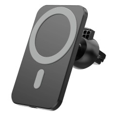 suport telefon pentru auto cu incarcare wireless htpmag, fixare in grila de ventilatie, universal compatibil android si ios, wireless charger auto x1 foto