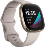 Ceas activity tracker Fitbit Sense, GPS, NFC, WiFi, Bluetooth (Alb/Auriu)