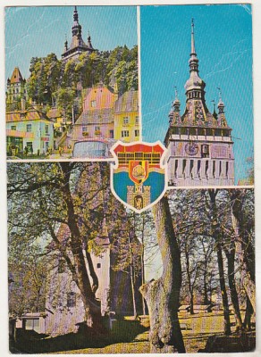 bnk cp Sighisoara - Vedere - circulata - marca fixa foto