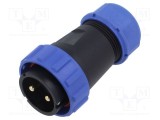 Mufă SY29 mamă WEIPU PIN: 2 IP67 50A lipire pe cablu 500V 10mm2