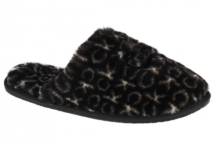 Papuci Calvin Klein Slipper Mule Fur Mono HW0HW00536-0GK negru