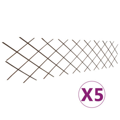 vidaXL Gard cu zăbrele, 5 buc.,180 x 60 cm, salcie foto
