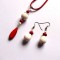 set bijuterii howlit rosu si coral alb 33314