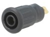 Soclu Banană 4mm 24A 1kV Negru Aurit Izolat Pe Panou