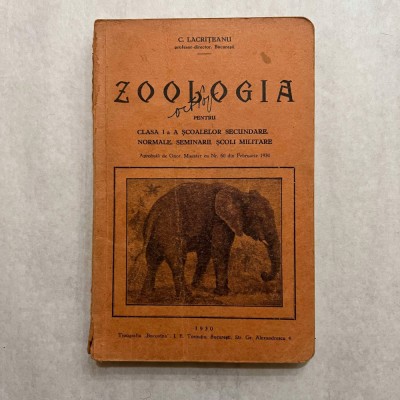 C. Lacriteanu - Zoologia - Pentru clasa I - 1930 foto