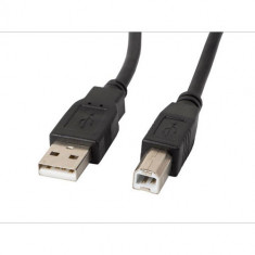 Cablu USB 2.0 pentru imprimanta, Lanberg 41350, lungime 3 m, cu miez de ferita, USB-A tata la USB-B tata, negru