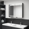 VidaXL Dulap de baie cu oglindă și LED, gri, 80x12x68 cm 326513